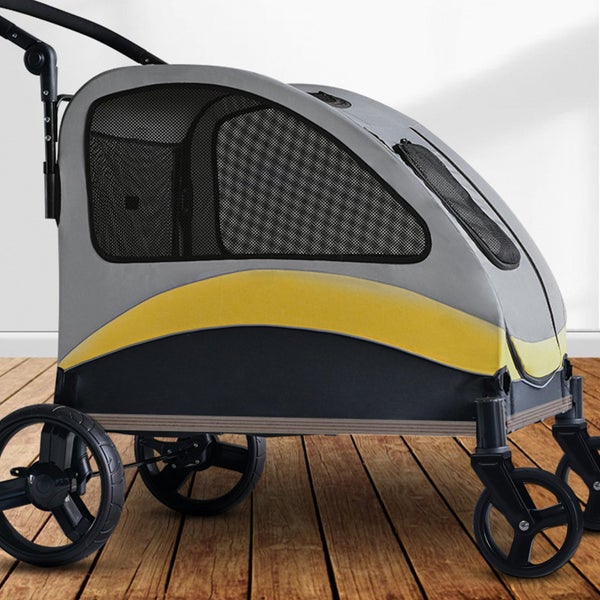 Folding Dog Travel Trolley Large Pet Carrier Cat Dog Jogger with Braked Wheels Carousel 12