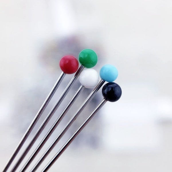 200Pcs/Box Sewing Pins 38mm Mixed Color Ball Glass Head Pins Straight Quilting P Carousel 2