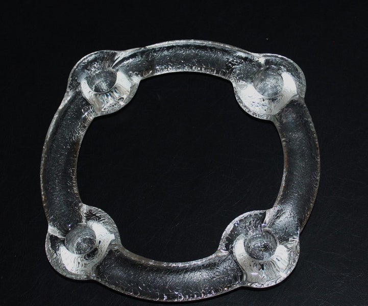 +++ VINTAGE SWEDISH" PUKEBERG - STAFFAN GELLERSTADT" ICE GLASS CANDLE HOLDER+++ Carousel 10