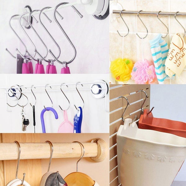 10Pcs/Pack 8CM Round S Shape Hooks Stainless Steel S Hooks Hangers Carousel 7