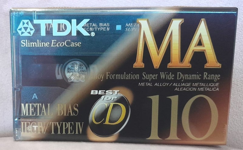 Yes TDK! - 1 x TDK MA110 Type IV (Metal) Blank Audio Cassette Tape - new Carousel 1