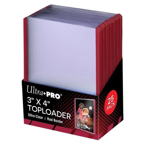 Ultra Pro Deck Sleeves - Top Loader - Red Border - 35pt - 25 pack Carousel 1