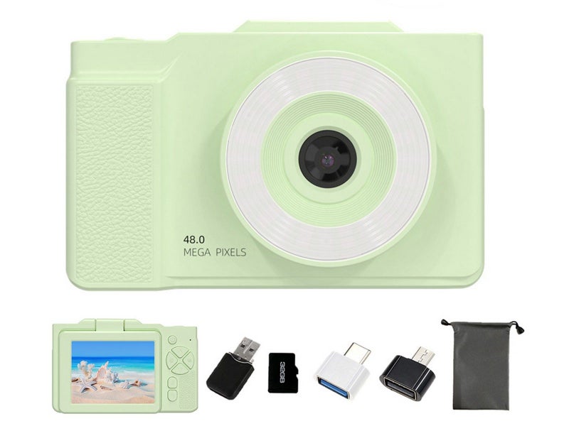 Digital Camera 180 Degree Flip Screen 16X 32G Memory Card Digital Zoom Cam Green Carousel 1