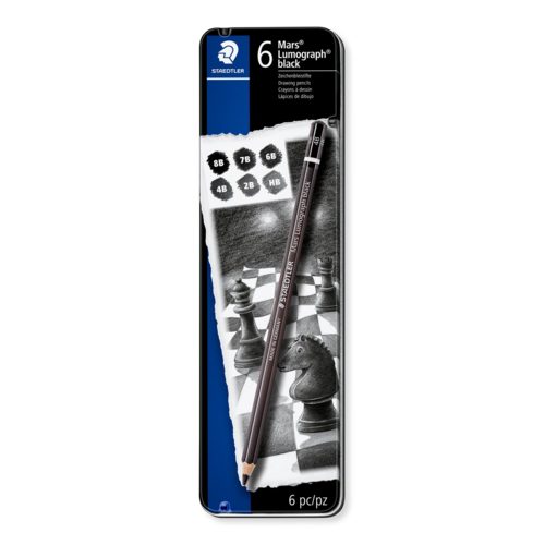 Staedtler Mars Lumograph Black - Tin Of 6 Degrees Carousel 1