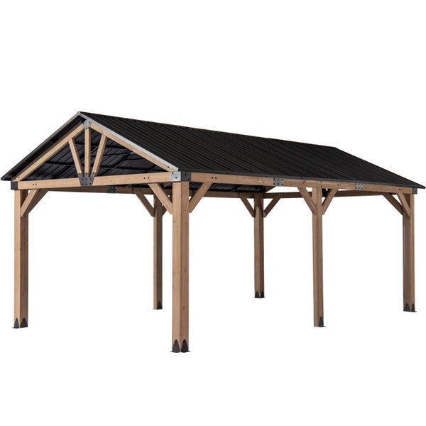 5710 L x 3360 W x 2950 H Outdoor Patio Cedar Wood Gazebo Pitched Roof Hard Top B Carousel 2