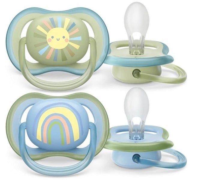 Avent: Ultra Air Soother - Deco Blue / Green 0-6m (2 Pack) Carousel 1