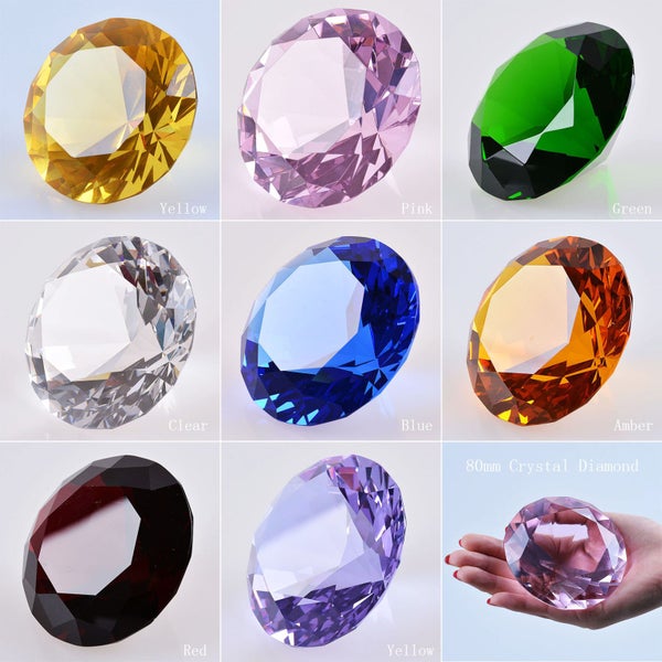 Blue Crystal Glass Diamond for Paperweight Table Home Decoration Carousel 1