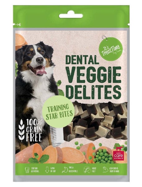 It's Treat Time Dog Treat Dental Veggie Delights Training Star Bites 100g Carousel 1