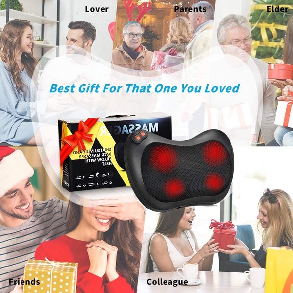 Back Neck Massager,Shiatsu Massage Pillow with Heat,Deep Kneading Massager Carousel 5