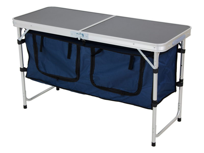 Folding Camping Table with Storage 1.2m - 120cm x 47cm x 70cmH Carousel 2