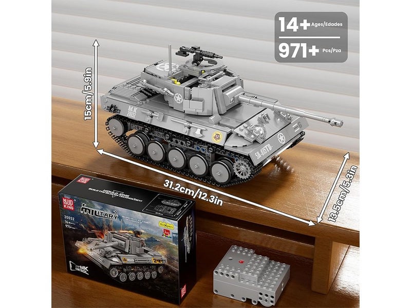 RC M18 Tank Building Set, Remote and APP Control WW2 Army Vehicles Model, Toys Carousel 6