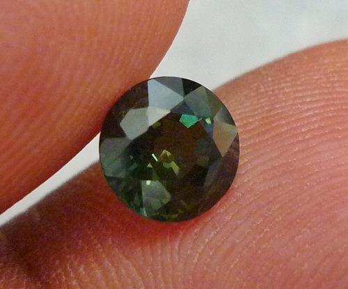 1.45CT GORGEOUS BIG 100% NATURAL ROUND BLUE GREEN SAPPHIRE Carousel 2