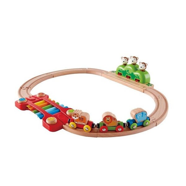 Wooden Train set - Music and Monkey Railway - Hape Carousel 1