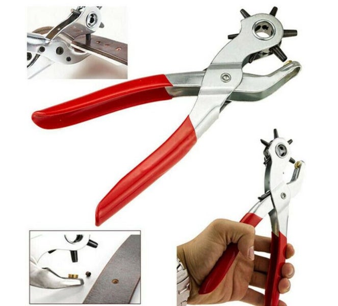 6 Size Heavy Duty Leather Hole Punch Hand Pliers Belt Paper Holes Puncher Tool Carousel 1