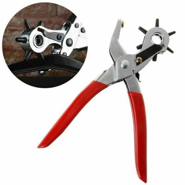6 Size Heavy Duty Leather Hole Punch Hand Pliers Belt Paper Holes Puncher Tool Carousel 2