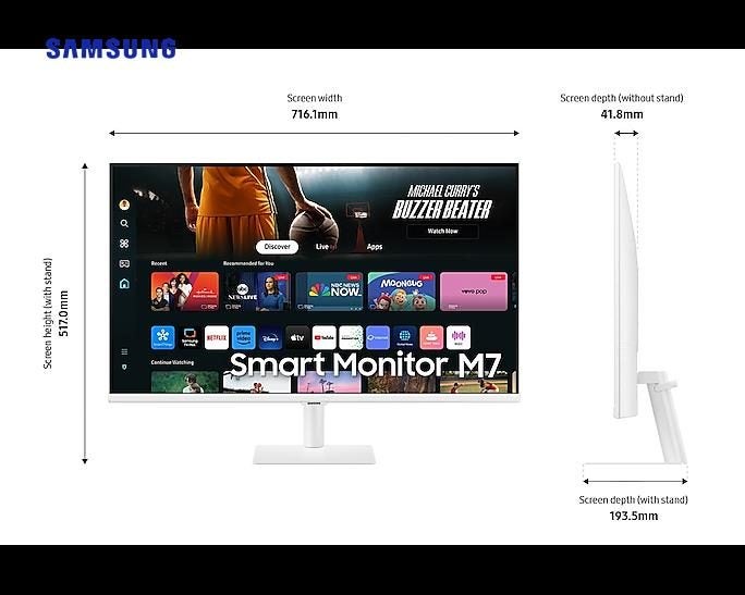 Samsung 32" Smart Monitor M7 M70D UHD Carousel 3