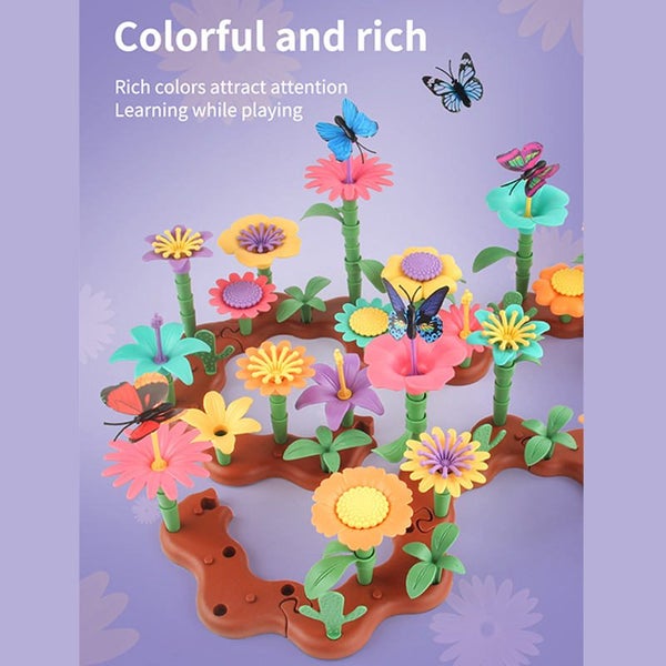 144Pcs Flower Garden Building Kit STEM Toy for 3-7 Year Old Girls Carousel 6