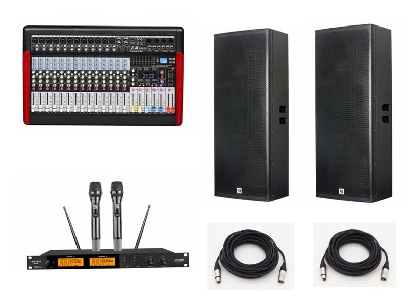 Chrismas Sale G16-DX mixer w LA-215X Dual 15" speakers PA System Package (2N) Carousel 1