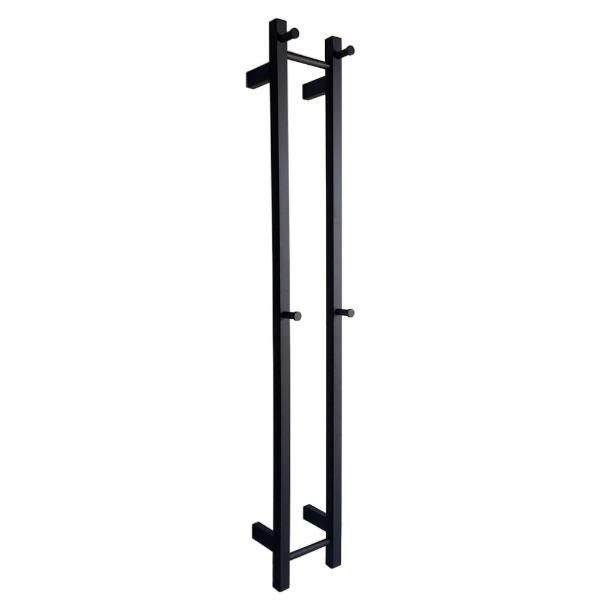 Fit Heated Towel Rail Double Vertical Square W200mm X H1400mm Black Carousel 1