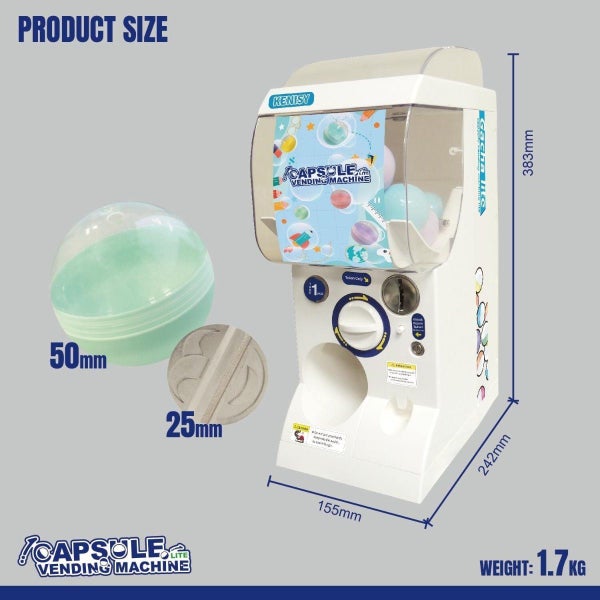 Kenisy Gachapon Capsule Toy Vending Machine Lite Mini Collectible Dispenser Stac Carousel 2