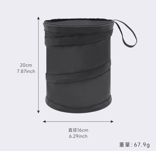 1pc Car Trash Can Foldable Cloth Storage Bin Carousel 5