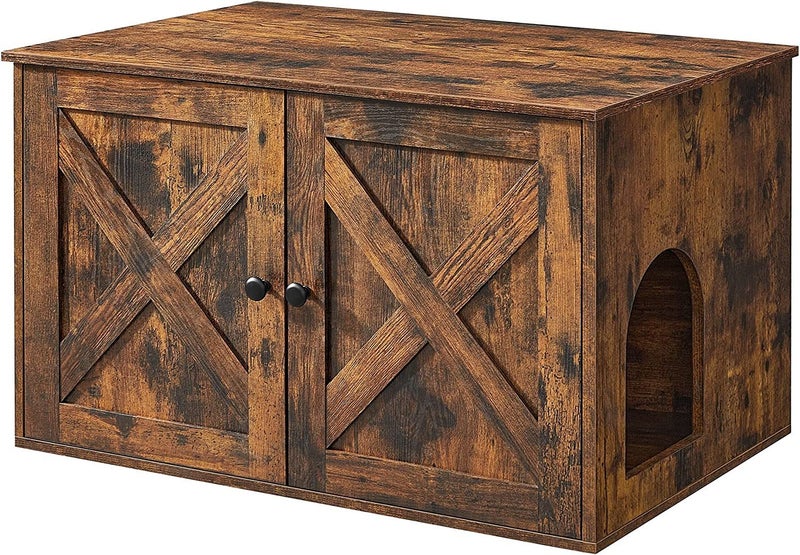 VASAGLE Feandrea Hidden Cat Litter Box Enclosure - Rustic Brown Carousel 1