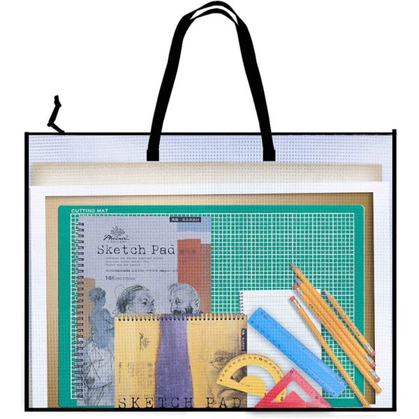19 x 25 Inch Large Art Folder – Clear Mesh Organizer with Zipper Handle64256494379522110