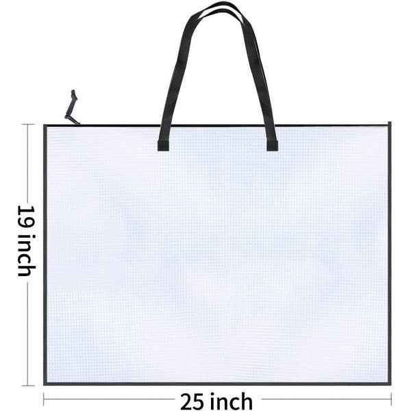 19 x 25 Inch Large Art Folder – Clear Mesh Organizer with Zipper Handle64256494379522111