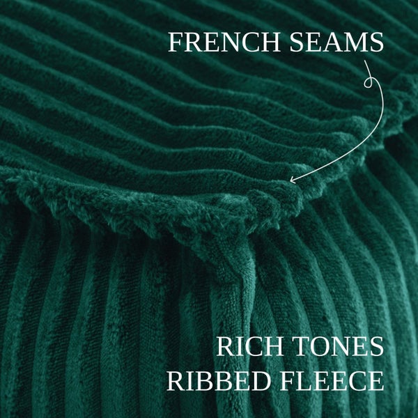 Cadence & Co. Wilde Ribbed Luxe Fleece Double Sofa Bean Bag Lounge Cover Emerald Carousel 2