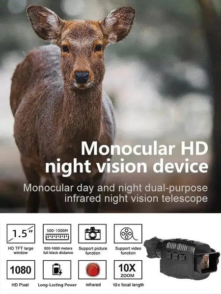 Monocular Vision Device 1080P HD Infrared 5X Digital Zoom Hunting Telescope O... Carousel 1