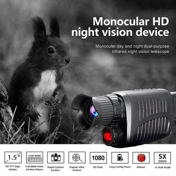 Monocular Vision Device 1080P HD Infrared 5X Digital Zoom Hunting Telescope O... Carousel 2
