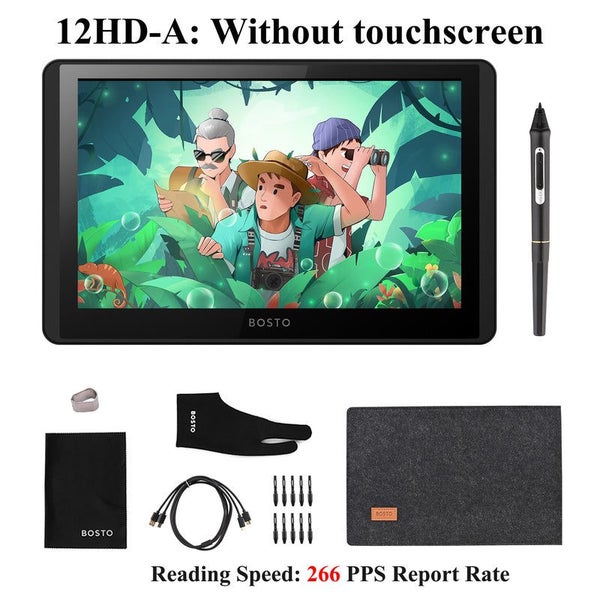 Go 11.6 Inch Graphics BT-12HD/BT-12HDT Digital Drawing Tablet HD HIPS LCD 136... Carousel 1