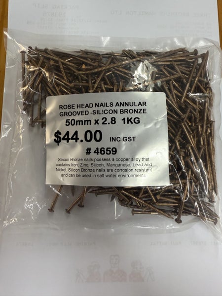 Rose Head Nails 50mm Silicon Bronze 1KG Carousel 1