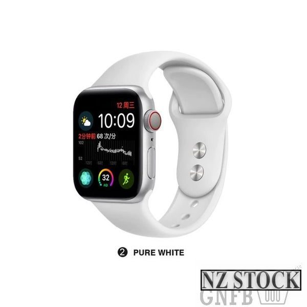 $ 1 RESERVE ! Apple Watch Strap 42-44-45-49mm S/M Silicon Silicone Pure White Carousel 1