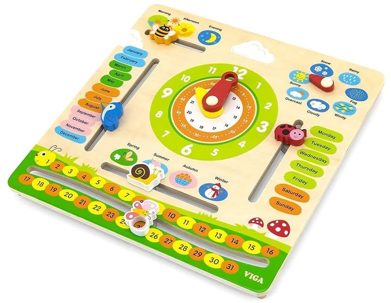 Wooden Calendar and Clock Carousel 1