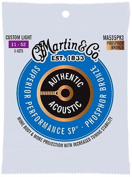 Martin - 3 Pack Authentic Acoustic SP Phos Bronze Strings Carousel 1