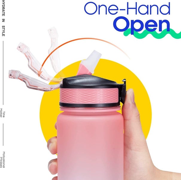 NEW 1L|Leakproof BPA-Free Water Bottle with Time Marker and Straw Perfect Carousel 2