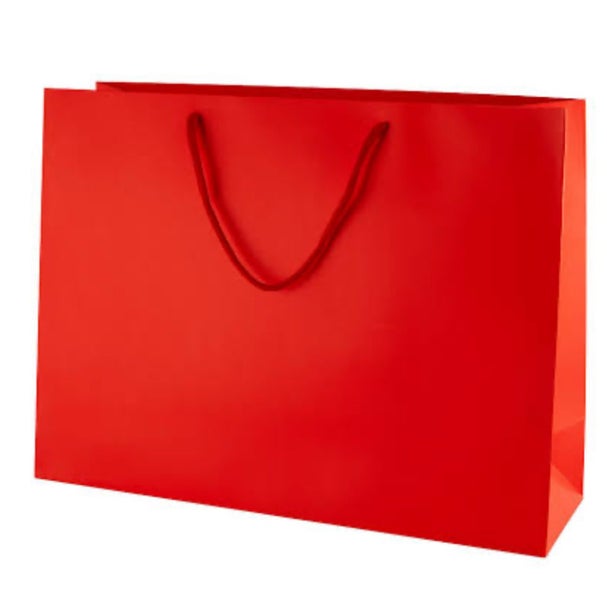 Large Red Glossy Laminated Carry Bags Red Carry Bag 10Psc Carousel 2