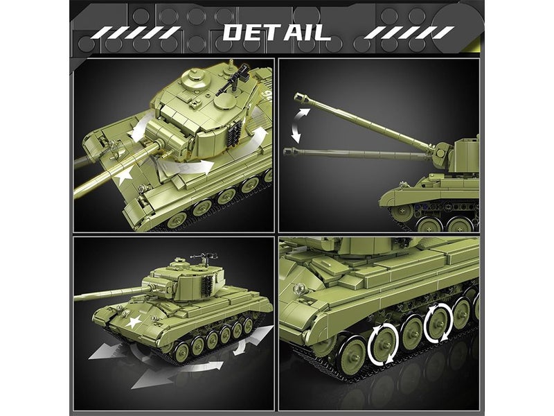 Mould King MOC Military Tank Building Block Set, Technology Clamp Blocks Tanks Carousel 6