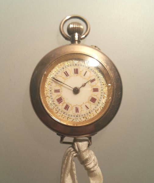 ___ Antique 14ct Gold Ladies Watch Carousel 1