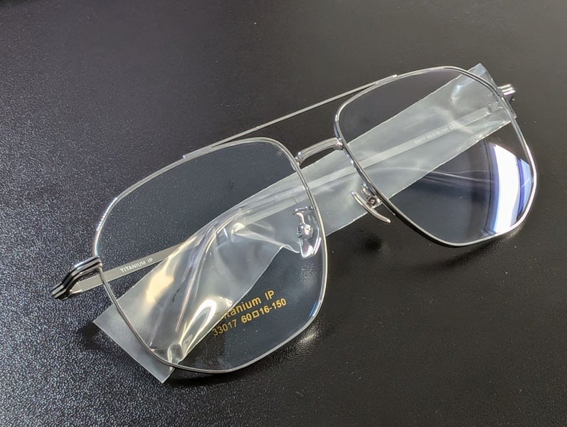 Metal Titanium Glossy Wide Prescription Eyeglasses Frame 60?16-150 Carousel 1