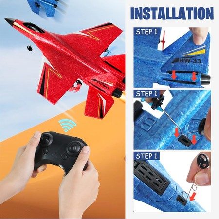 Gravity Gliders Airplane with Lights,Upgrade RC Plane Remote Control Carousel 9