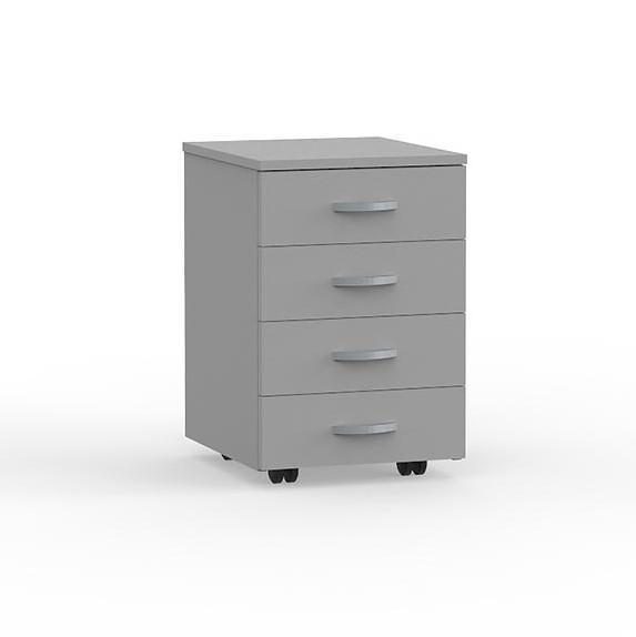 Knight's Eko 4 Draw Mobile Cabinet - Silver Carousel 1