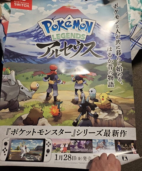 Pokemon Legends RARE Switch 51.5cm x 73cm Promotional Poster Carousel 1