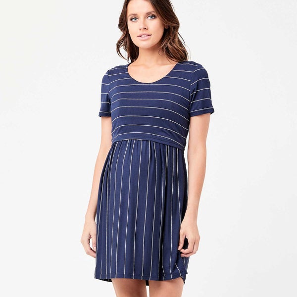 Ripe Maternity Crop Top Nursing Dress - Indigo Carousel 1