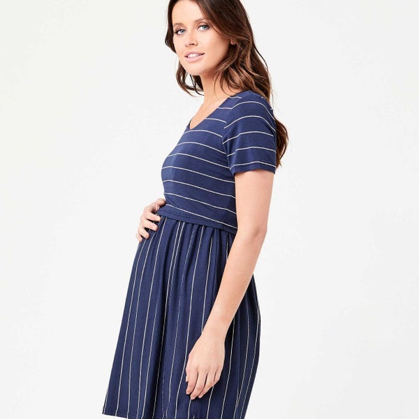 Ripe Maternity Crop Top Nursing Dress - Indigo Carousel 4