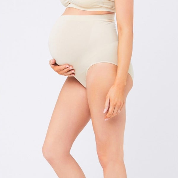 Ripe Maternity High Waisted Seamless Briefs - Natural Carousel 1
