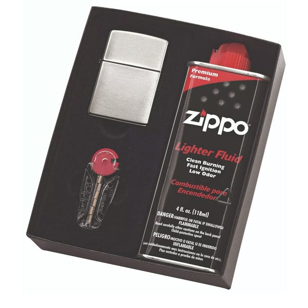 Zippo Gift Set Brushed Chrome 200 Carousel 1