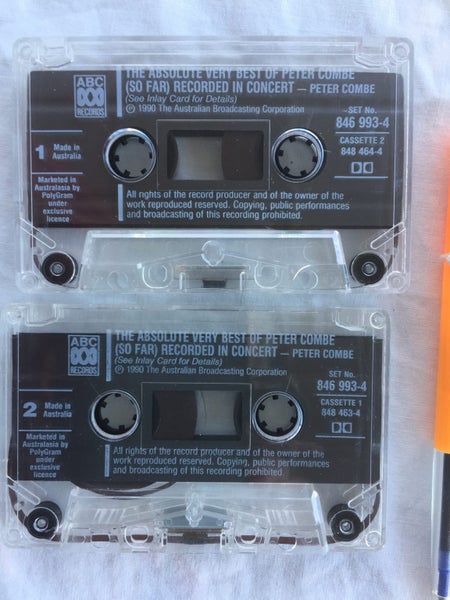 CASSETTE Tape ‘Peter Combe-Absolutely Very Best’ 1991 Australia. 2 Cassettes Carousel 1