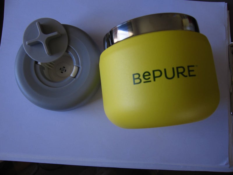 Insulated vacuum thermos bowl container yellow metal thermos flask soup warm Carousel 1